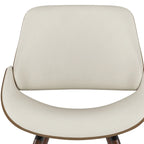 Chaise de salle à manger en bois — Similicuir crème (P 57,9 x L 53,1 x H 78,5 cm)