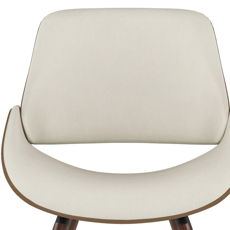 Chaise de salle à manger en bois — Similicuir crème (P 57,9 x L 53,1 x H 78,5 cm)