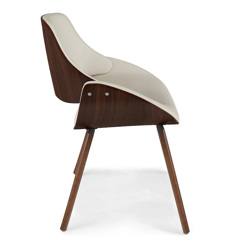 Chaise de salle à manger en bois — Similicuir crème (P 57,9 x L 53,1 x H 78,5 cm)