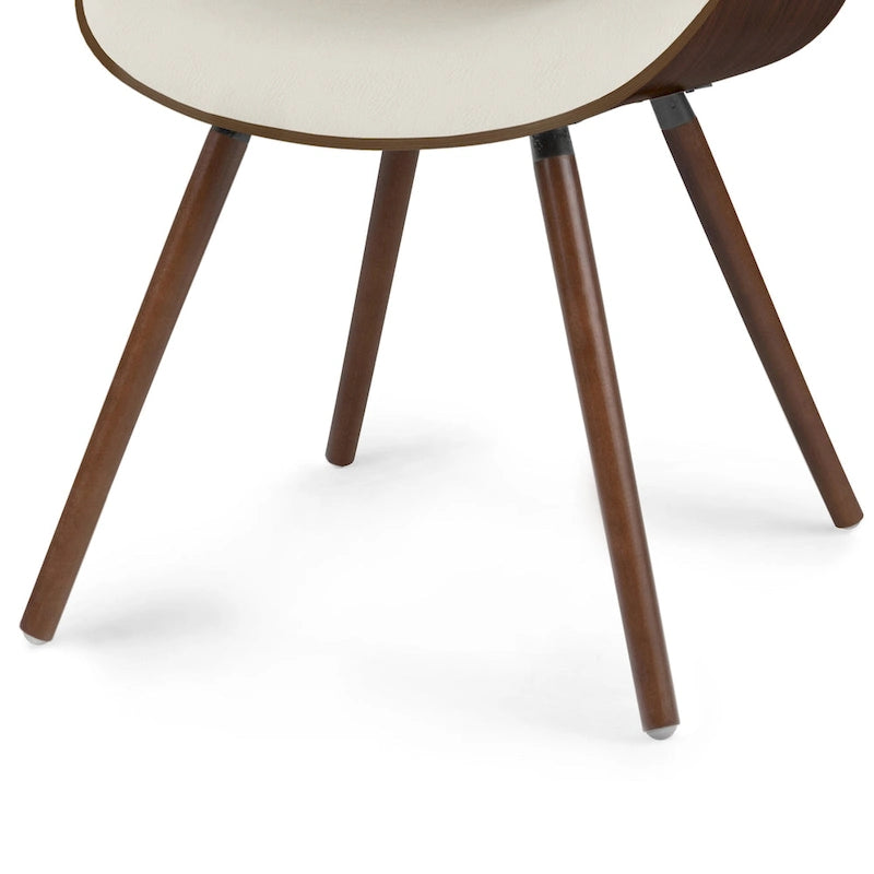 Chaise de salle à manger en bois — Similicuir crème (P 57,9 x L 53,1 x H 78,5 cm)