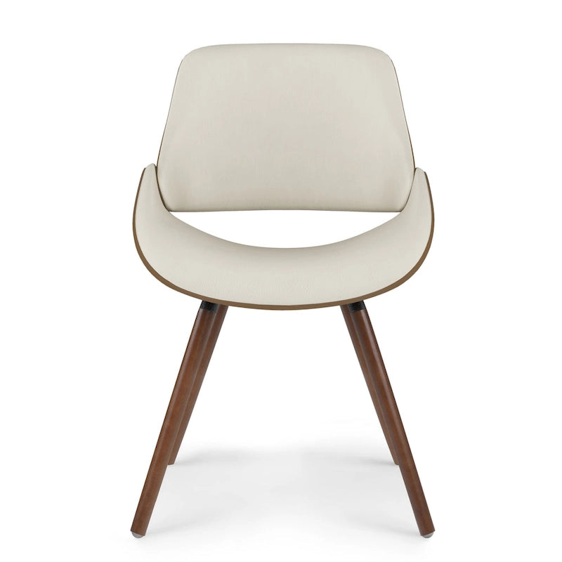 Chaise de salle à manger en bois — Similicuir crème (P 57,9 x L 53,1 x H 78,5 cm)