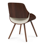Chaise de salle à manger en bois — Similicuir crème (P 57,9 x L 53,1 x H 78,5 cm)