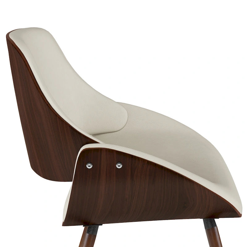 Chaise de salle à manger en bois — Similicuir crème (P 57,9 x L 53,1 x H 78,5 cm)