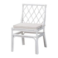 Chaise de salle à manger Bohème en rotin blanc
