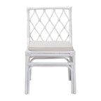 Chaise de salle à manger Bohème en rotin blanc
