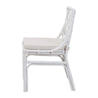 Chaise de salle à manger Bohème en rotin blanc