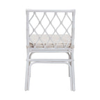 Chaise de salle à manger Bohème en rotin blanc