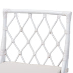 Chaise de salle à manger Bohème en rotin blanc