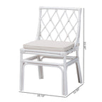 Chaise de salle à manger Bohème en rotin blanc