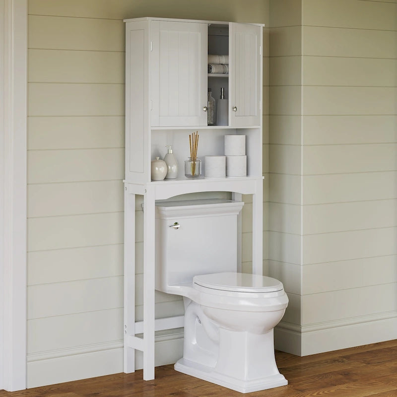 Étagère de salle de bain au-dessus des toilettes — Armoire à pharmacie murale avec étagères réglables