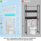 Étagère de rangement de 31 po au-dessus des toilettes avec 2 tiroirs et 4 crochets pour salle de bain et buanderie