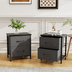 Table de chevet, Commode de chevet à 2 tiroirs, Table d'appoint avec bacs en tissu pour Chambre, Placard, Entrée, Dortoir universitaire