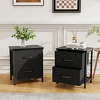 Table de chevet, Commode de chevet à 2 tiroirs, Table d'appoint avec bacs en tissu pour Chambre, Placard, Entrée, Dortoir universitaire