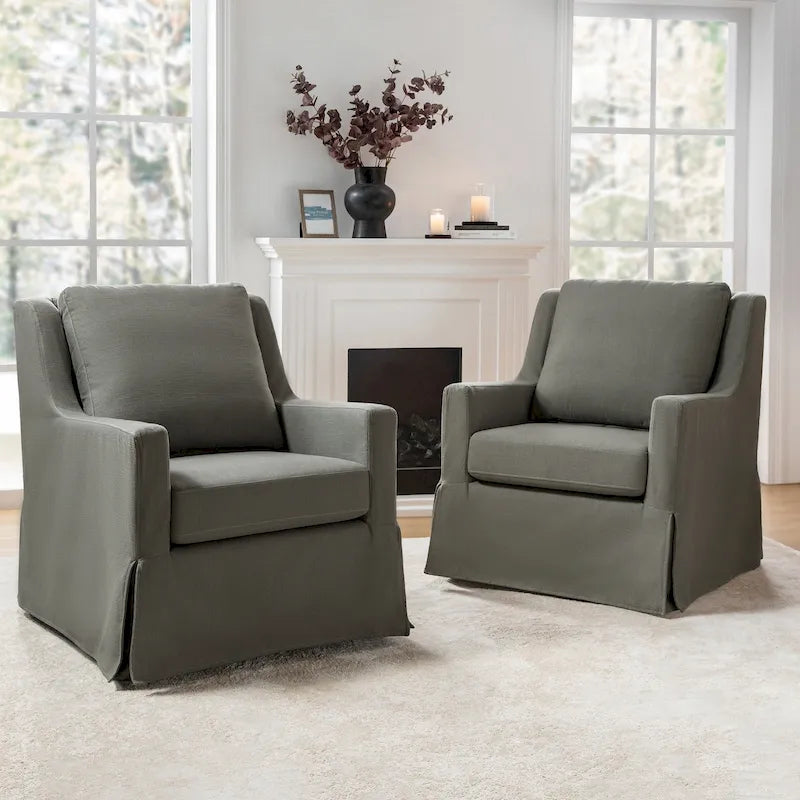 Rustic-Style Swivel Rocking Chair
