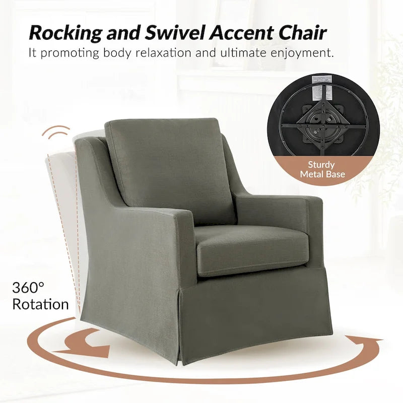 Rustic-Style Swivel Rocking Chair