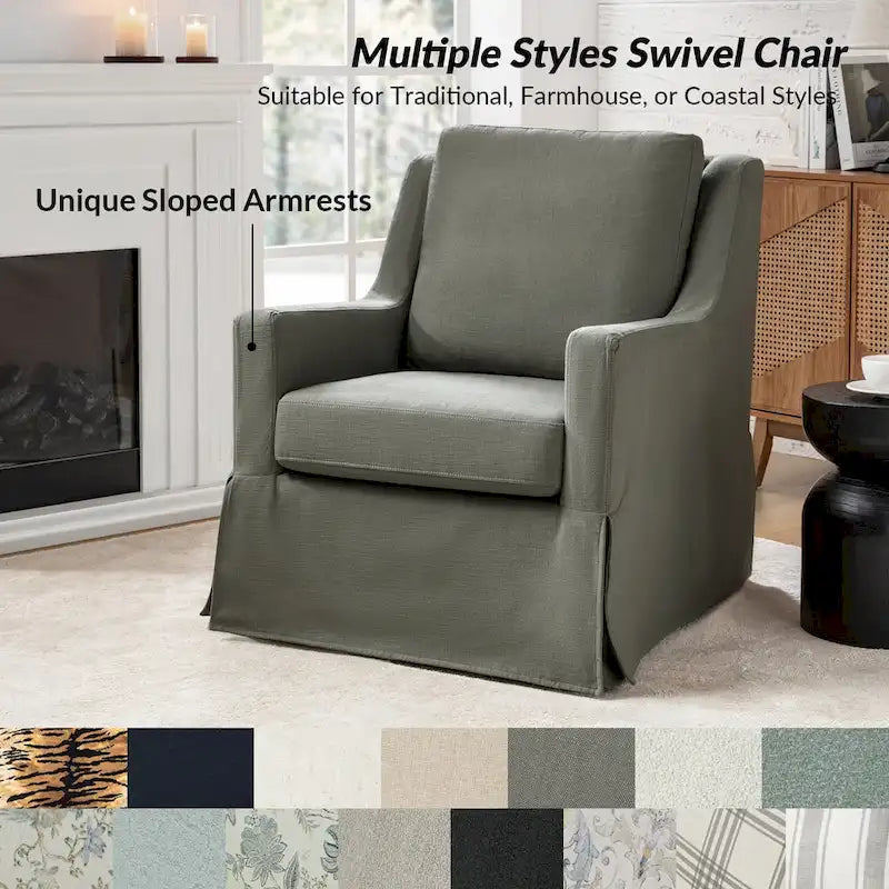 Rustic-Style Swivel Rocking Chair