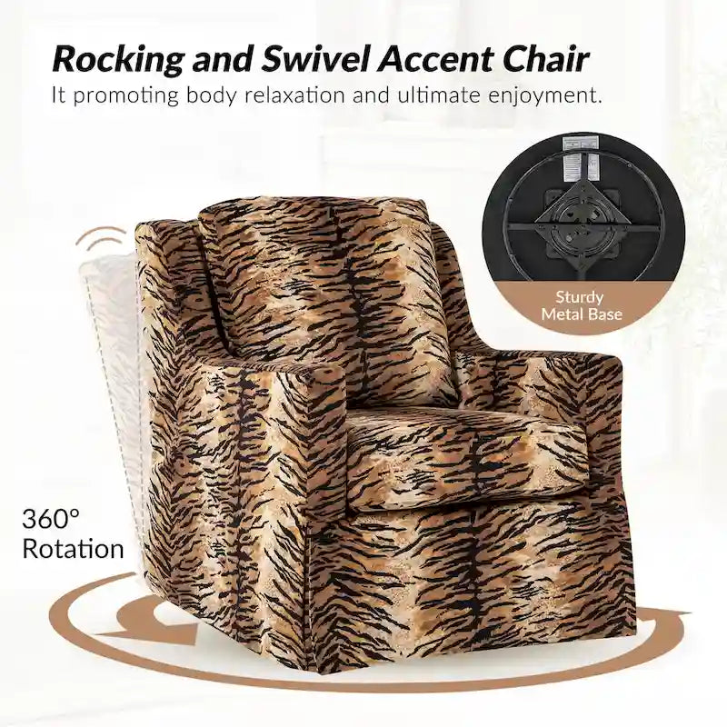 Rustic-Style Swivel Rocking Chair