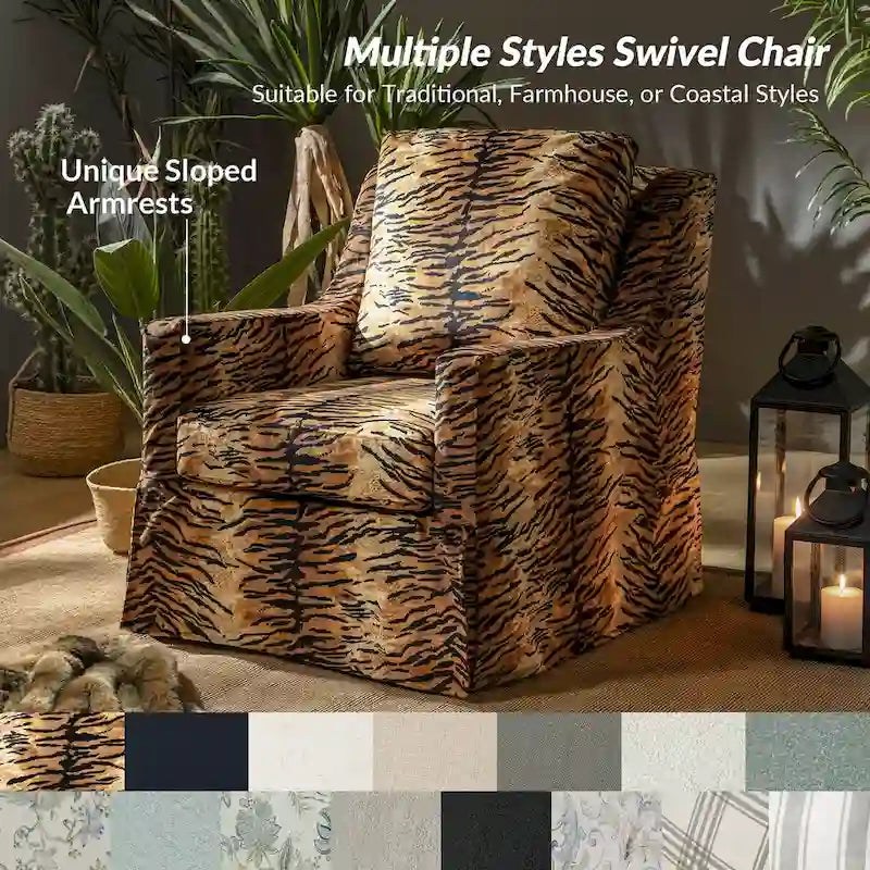 Rustic-Style Swivel Rocking Chair