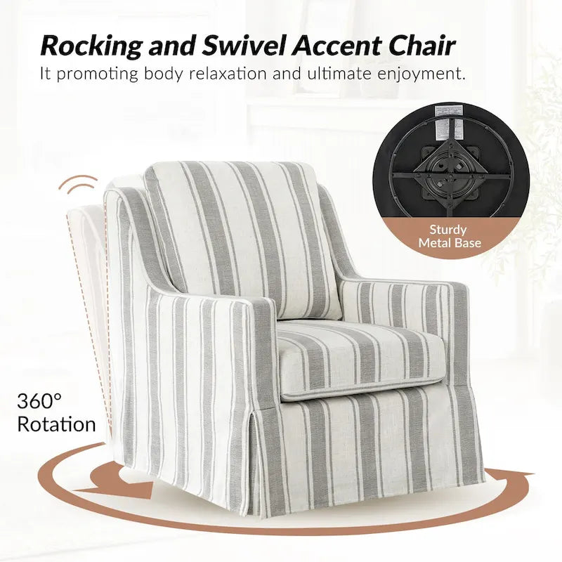 Rustic-Style Swivel Rocking Chair