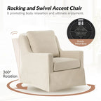 Rustic-Style Swivel Rocking Chair
