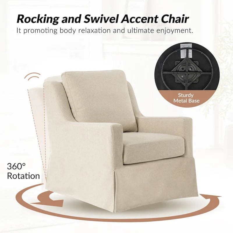Rustic-Style Swivel Rocking Chair