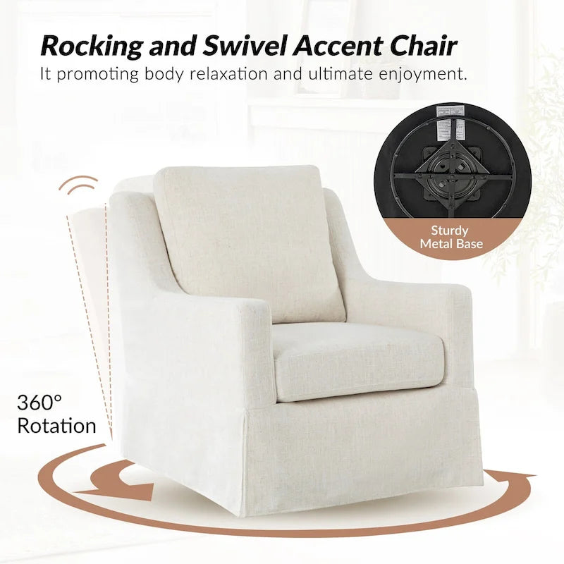 Rustic-Style Swivel Rocking Chair
