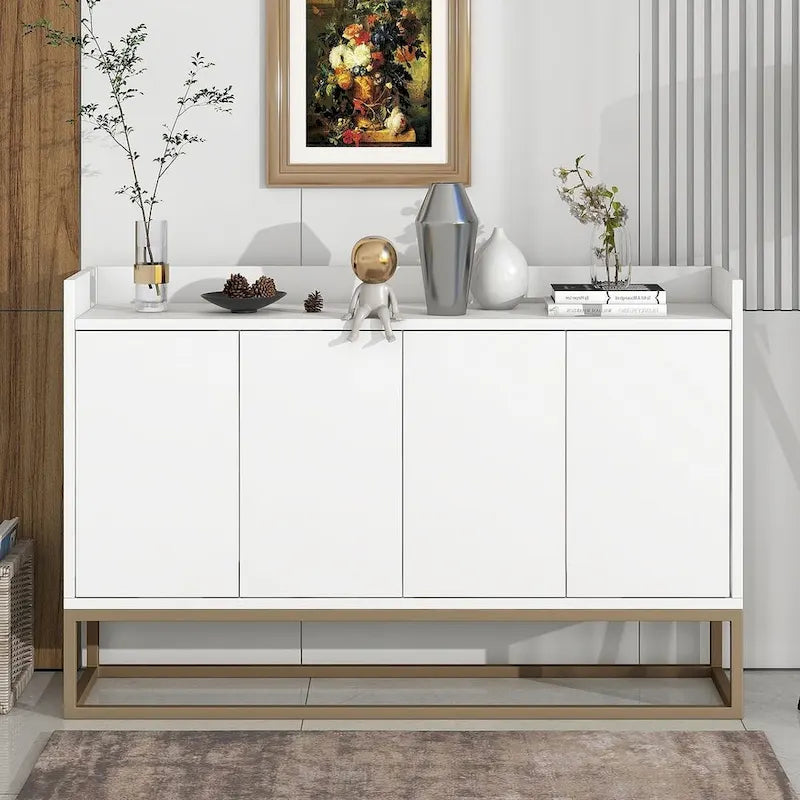 47.2 Modern 4 Door Buffet with Metal Base