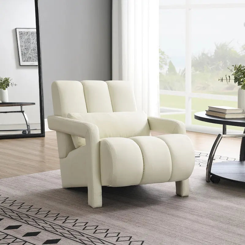 Modern Linen-Upholstered Accent Chair