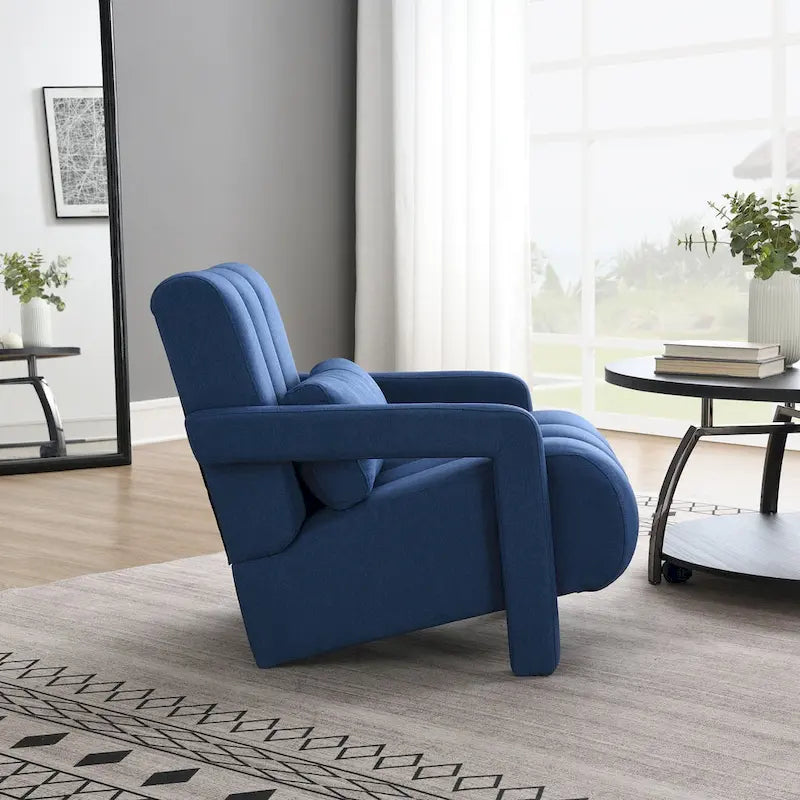 Modern Linen-Upholstered Accent Chair