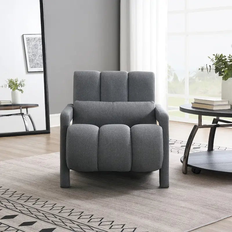 Modern Linen-Upholstered Accent Chair