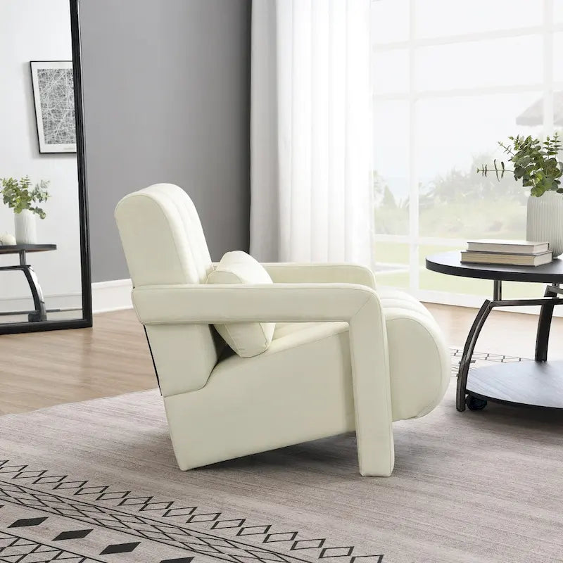 Modern Linen-Upholstered Accent Chair