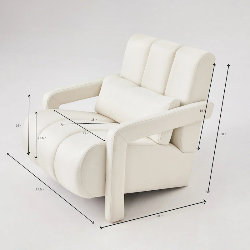 Modern Linen-Upholstered Accent Chair