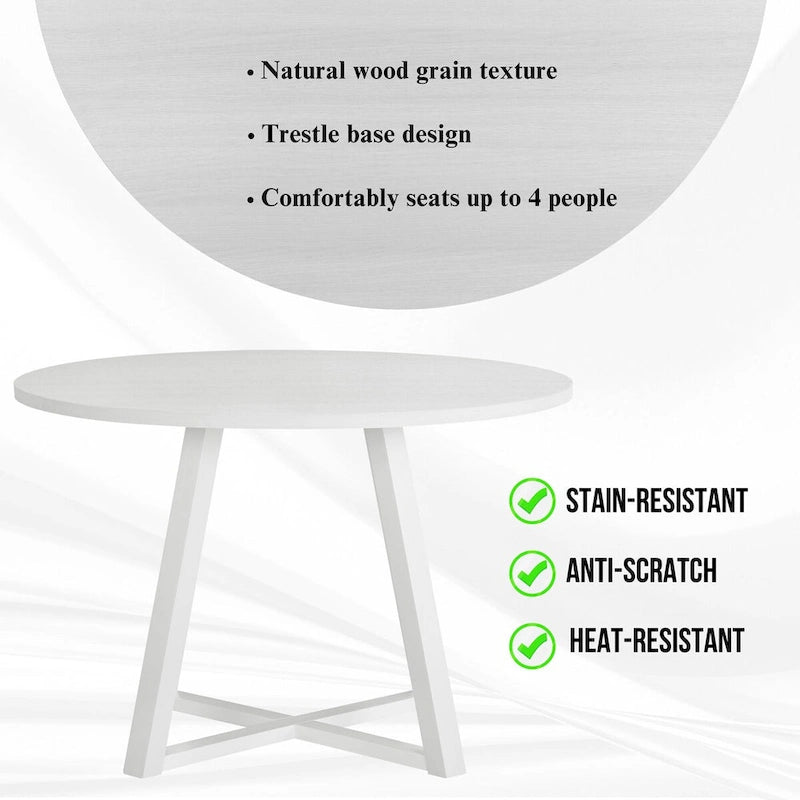 5-Piece Round Dining Set: Round Dining Table with Pedestal Base and Four Stylish Dining Chairs