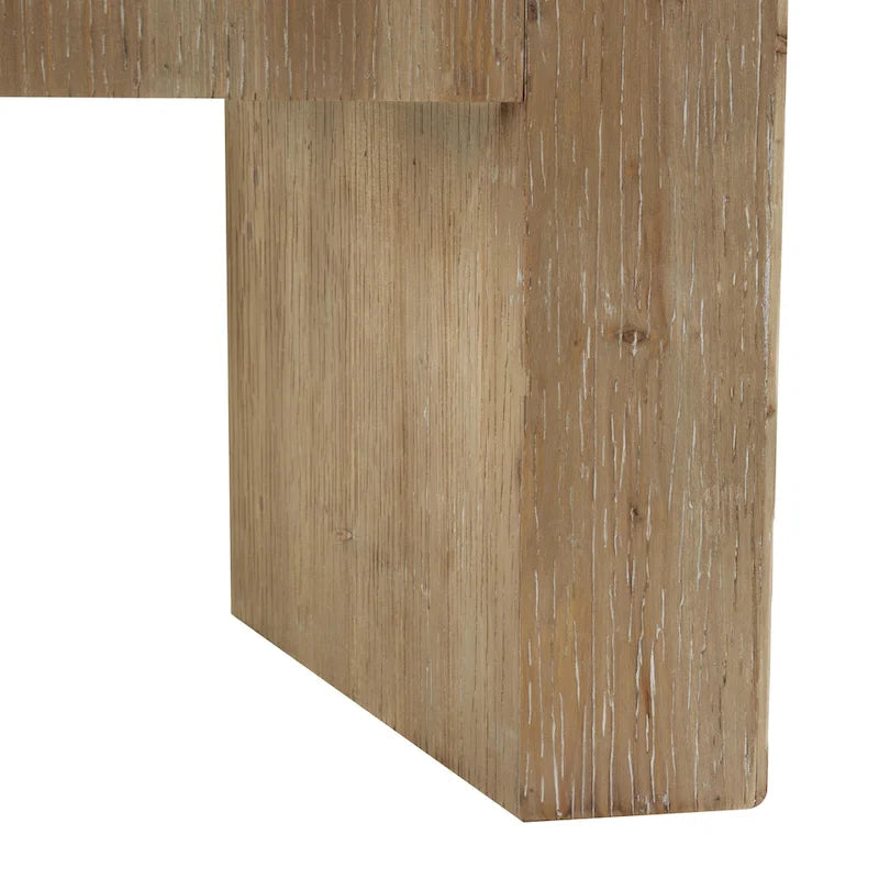 Meuble de rangement en bois : Enfilade deux portes, trois tiroirs (Grain de bois naturel) — Marron