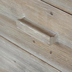 Meuble de rangement en bois : Enfilade deux portes, trois tiroirs (Grain de bois naturel) — Marron