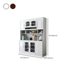Buffet de cuisine en bois blanc avec casier à vin intégré