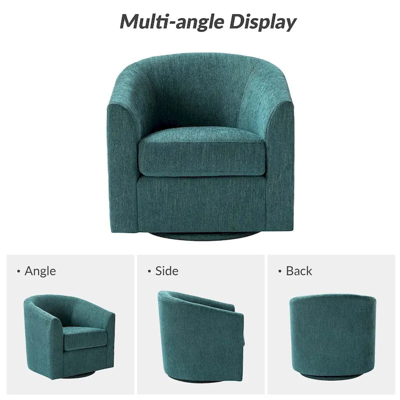 Fauteuil Cuenca moderne en tissu avec piètement pivotant