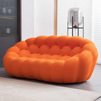 Canapé paresseux courbé 2 places Bubble de forme nid d'abeille avec tissu textile 3D pour salon et appartement