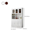 Buffet de cuisine en bois blanc avec casier à vin intégré