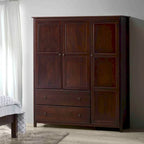 Grain Wood Furniture Armoire Shaker en bois à 3 portes - 60x72x22