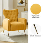 Chaise touffetée Abadiana avec accent et piètement en métal