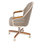 Chaise pivotante et inclinable à roulettes avec coussin pour salle à manger décontractée
