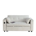 Canapé convertible 54 pouces avec lit gigogne, double assise, fonction relax