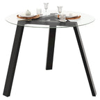 Table de salle à manger ronde en verre Costway 36" pour 4 personnes avec plateau en verre trempé - Voir détails