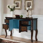 Console de rangement en bois de café avec tiroirs