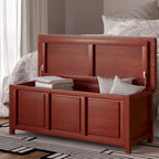 Banc de rangement ouvert en bois massif John Louis Home