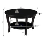 Table basse ronde avec étagère