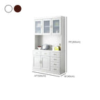 Buffet de cuisine en bois blanc avec casier à vin intégré