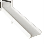 Lit mezzanine bas classique double CraftPorch avec tableau noir, toboggan et échelle
