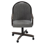 Chaise pivotante et inclinable à roulettes avec coussin pour salle à manger décontractée